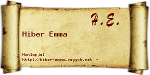 Hiber Emma névjegykártya